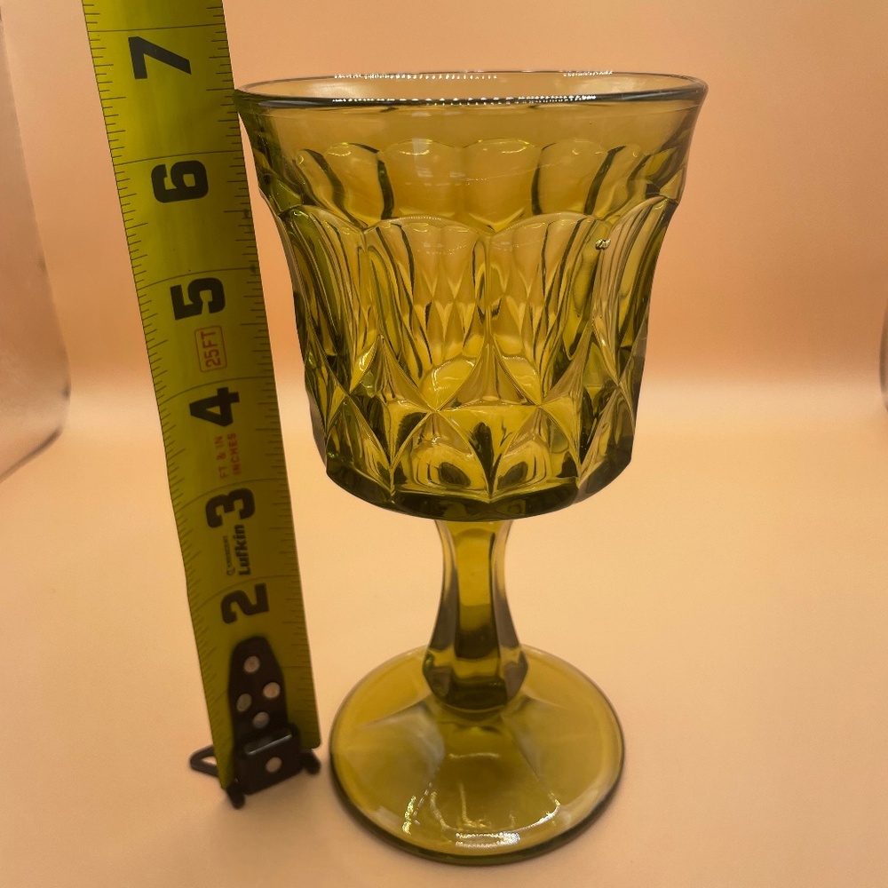 Set of 1 Noritake Avocado Dark Green Perspective Water Goblets Glass 6" Japan